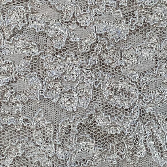 Vintage Lace Top Floral Sheer Blouse Off-White Short Sleeve Crew Neck Scoopneck - Picture 8 of 9